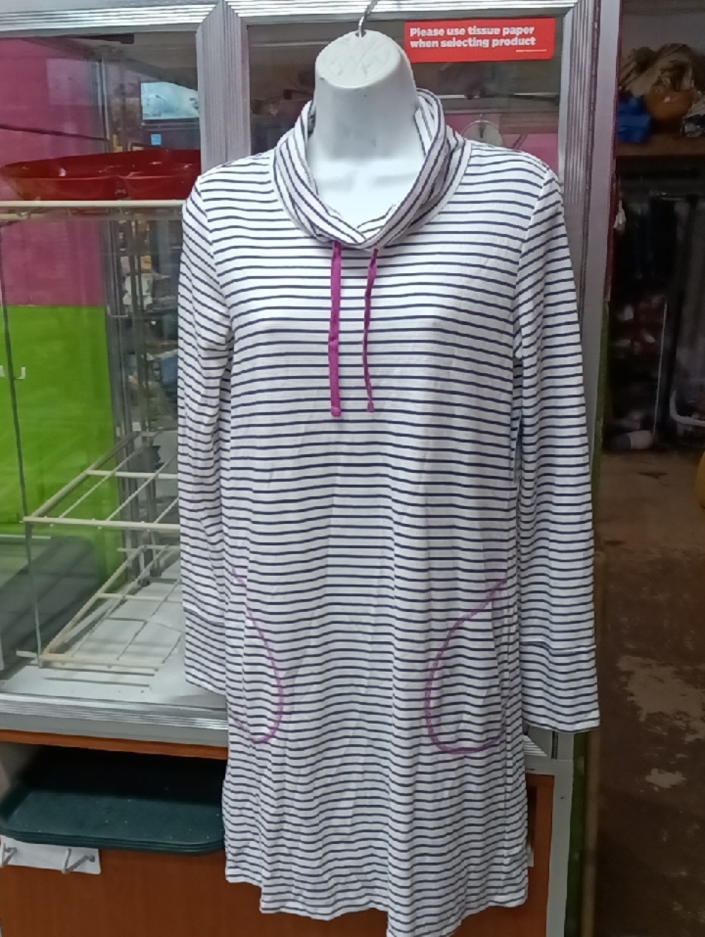 Jockey Cream and Purple Striped Top